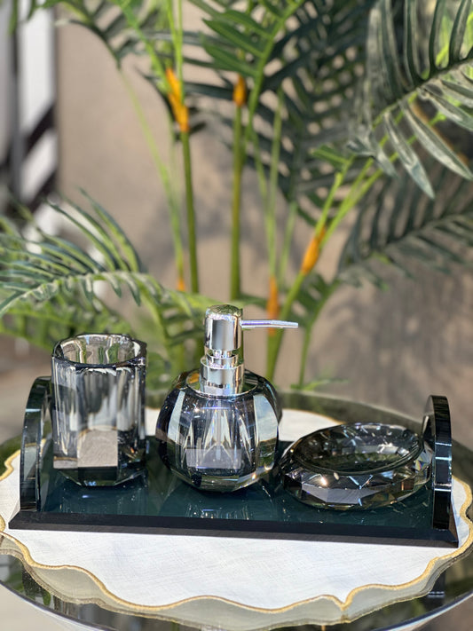 Kristal Deluxe Füme Lüks Banyo Seti