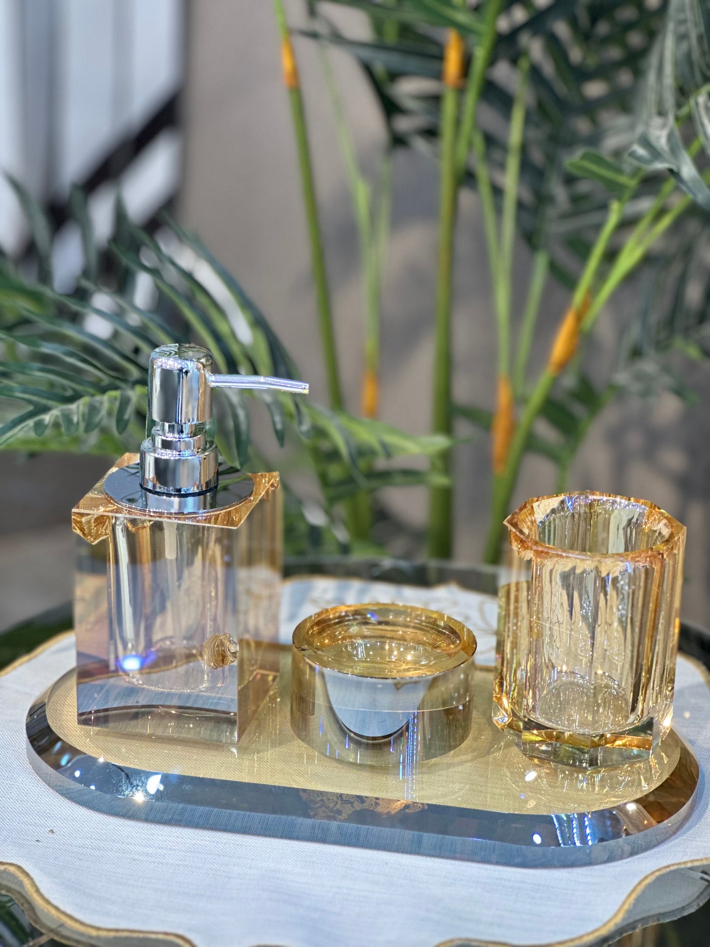 Kristal Deluxe Banyo Seti Altın