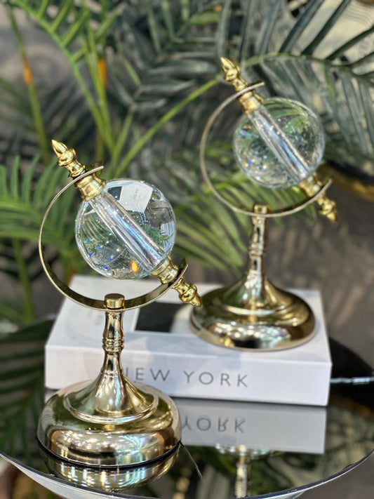 Gold Kristal Küre Dekoratif Obje Tekli