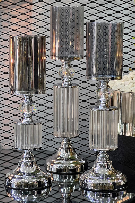 Avangart Nazende Şamdan Gümüş 3lü Set