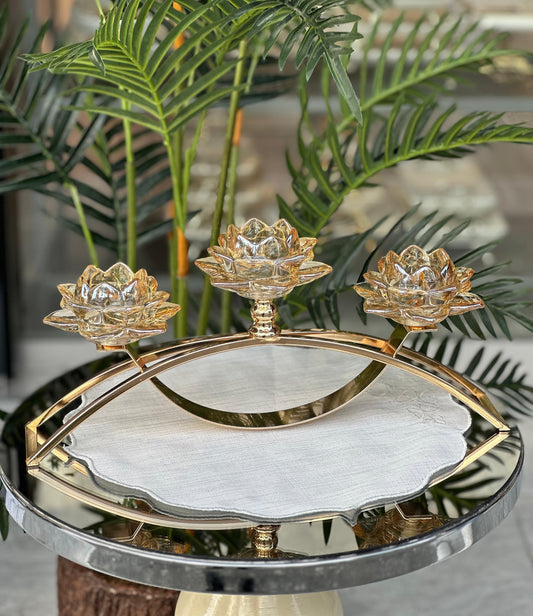 Lotus Köprü Şamdan Gold