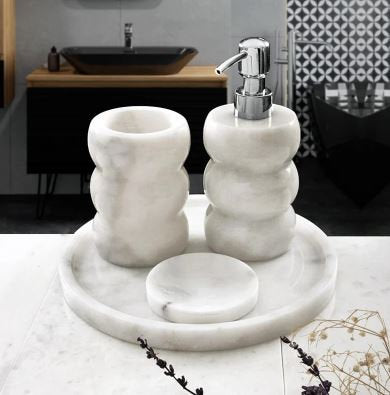 Arch Yuvarlak 4 Parça Banyo Seti - Silver Gümüş