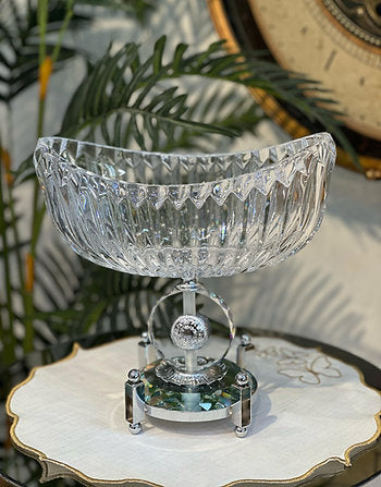 Gondol Kristal Gümüş Cam Sunumluk, Meyvelik Saray Collection