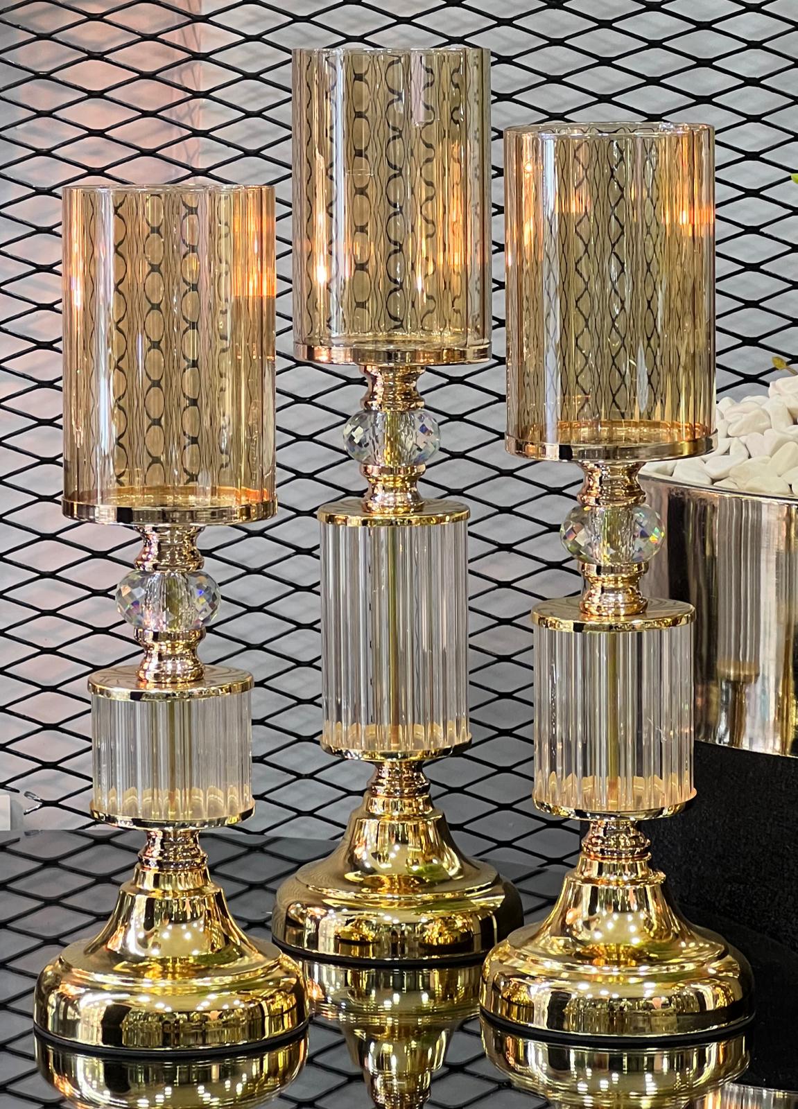 Avangart Nazende Şamdan Gold 3lü Set
