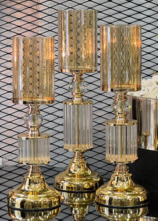 Avangart Nazende Şamdan Gold 3lü Set