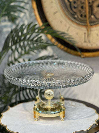 Tek Katlı Kristal Gold Cam Sunumluk, Meyvelik Saray Collection