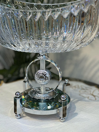 Gondol Kristal Gümüş Cam Sunumluk, Meyvelik Saray Collection