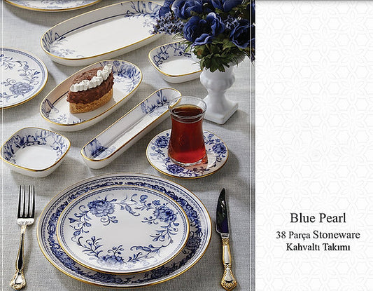 Hayat Home 38 Parça Porselen Kahvaltı Takımı Blue Pearl