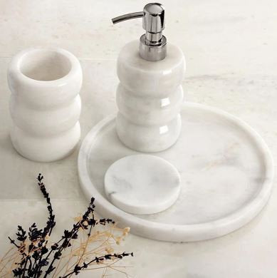 Arch Yuvarlak 4 Parça Banyo Seti - Silver Gümüş