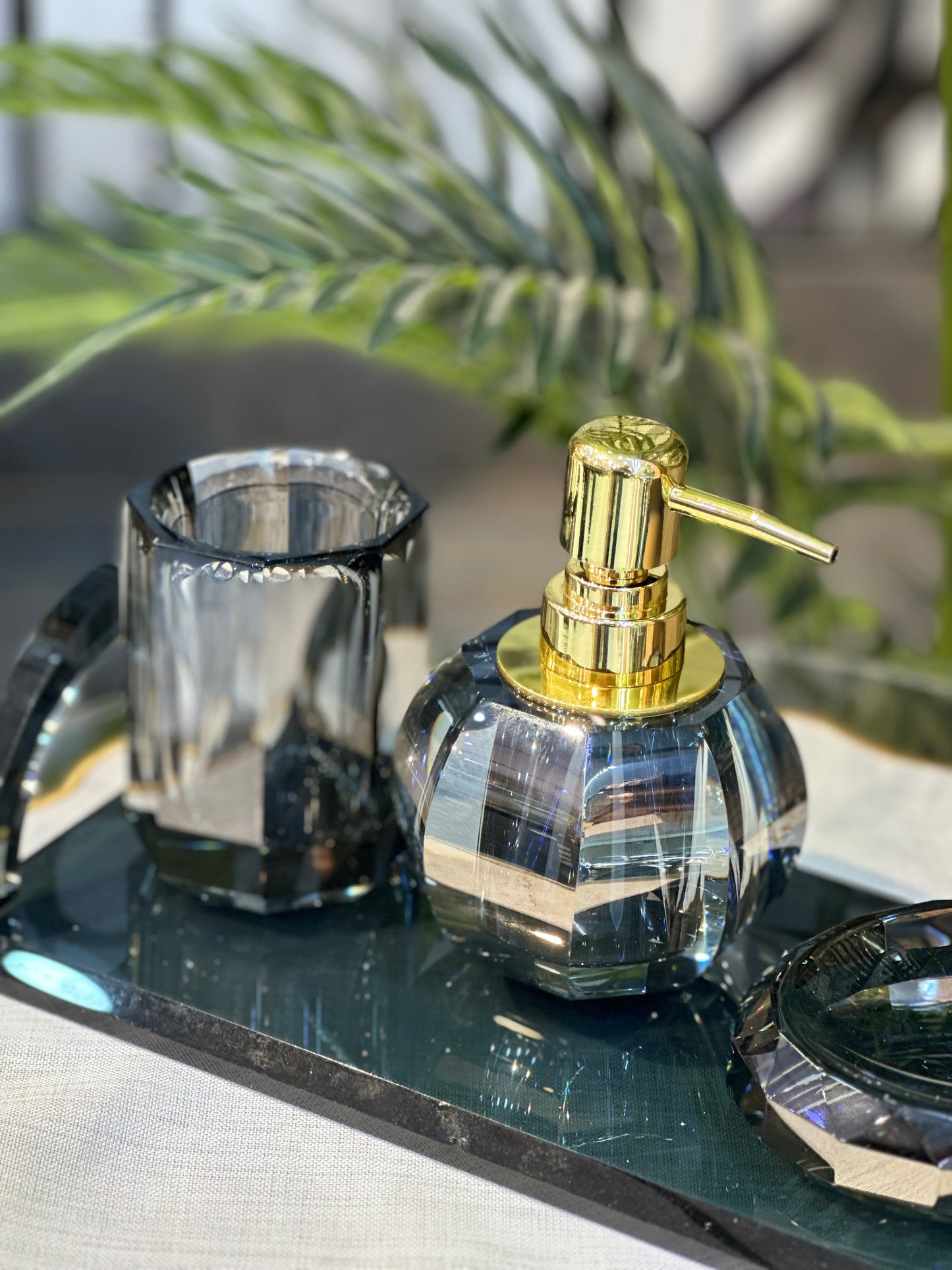 Kristal Deluxe Füme Lüks Banyo Seti